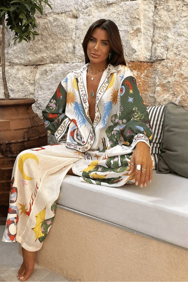 Conjunto Margarida – Seda Leve, Caimento Fluido e Elegância Atemporal.