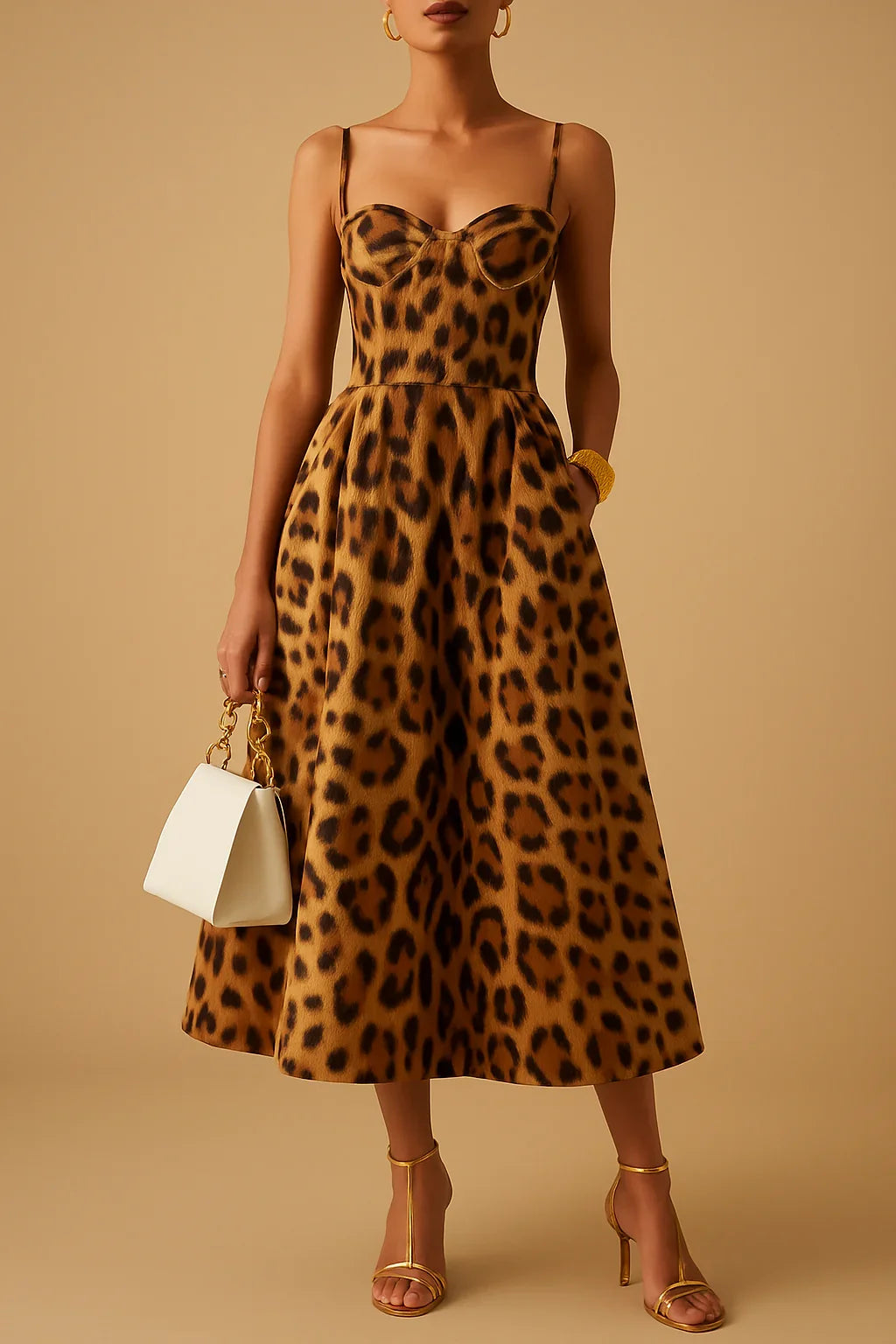 Vestido Onça Luisa -  Modelagem Solta, Estampa Clássica e Elegância com Personalidade.