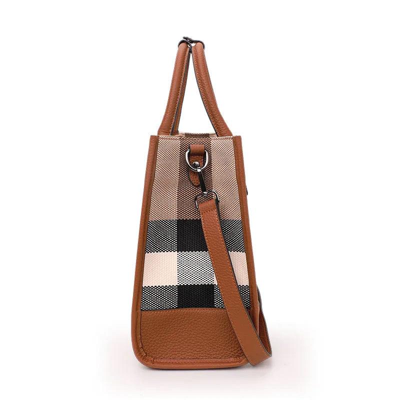 Bolsa Couro Clássico Xadrez