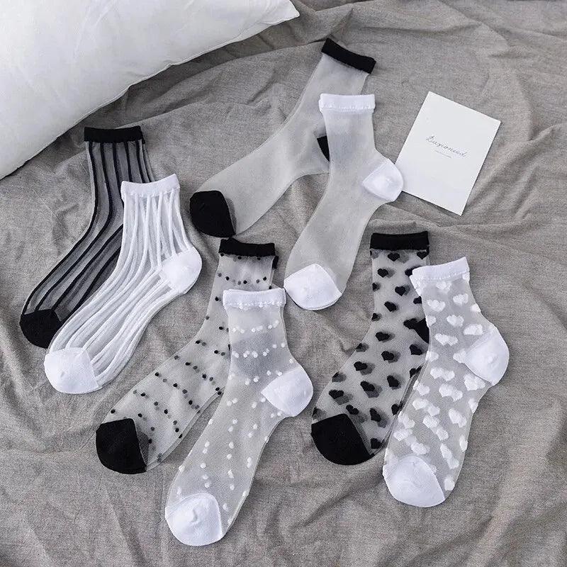 Kit com 4 meias de tule