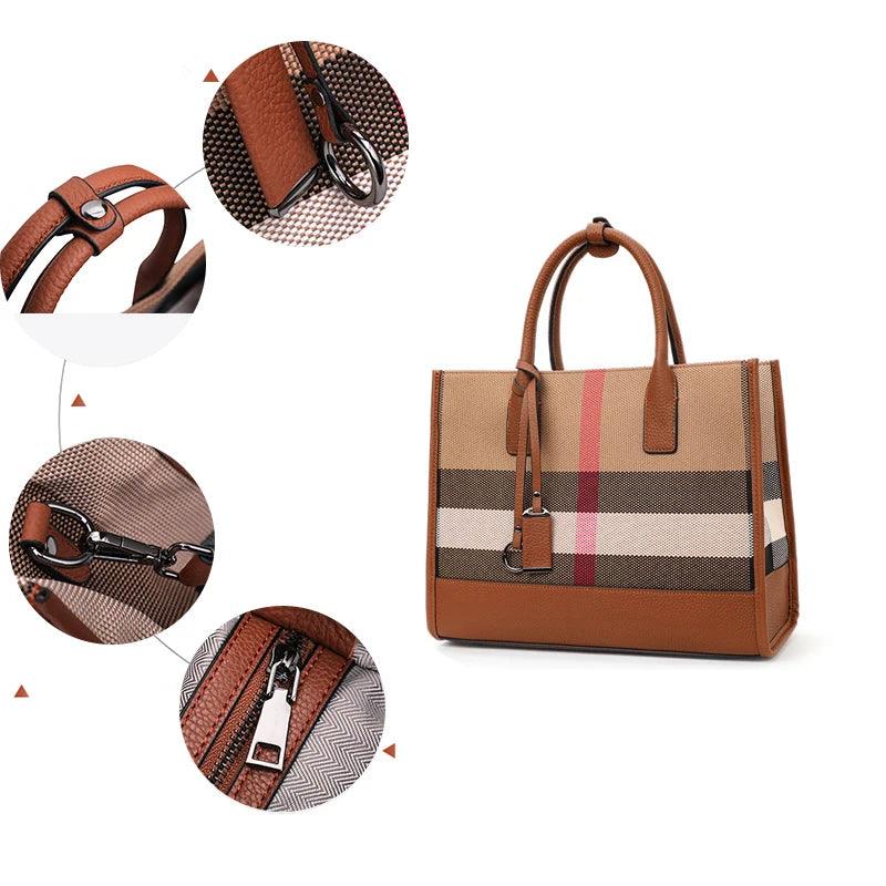 Bolsa Couro Clássico Xadrez